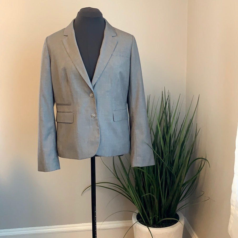 Calvin Klein Light Gray Two Button Blazer Size 12